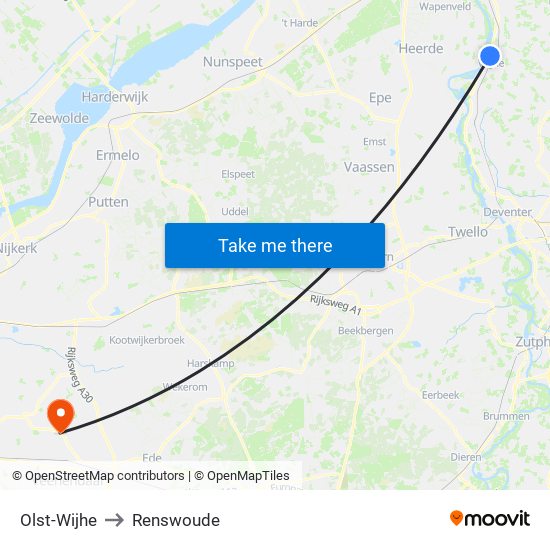 Olst-Wijhe to Renswoude map