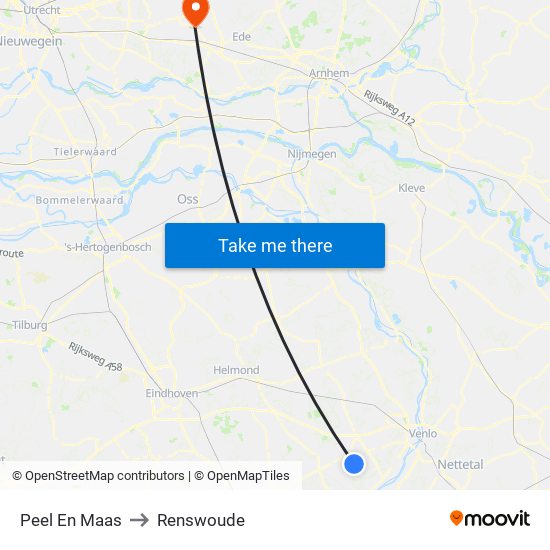 Peel En Maas to Renswoude map