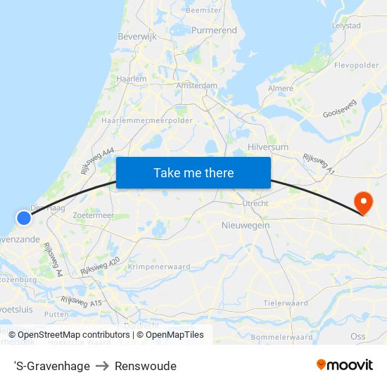 'S-Gravenhage to Renswoude map