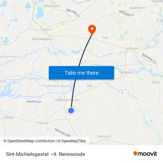 Sint-Michielsgestel to Renswoude map