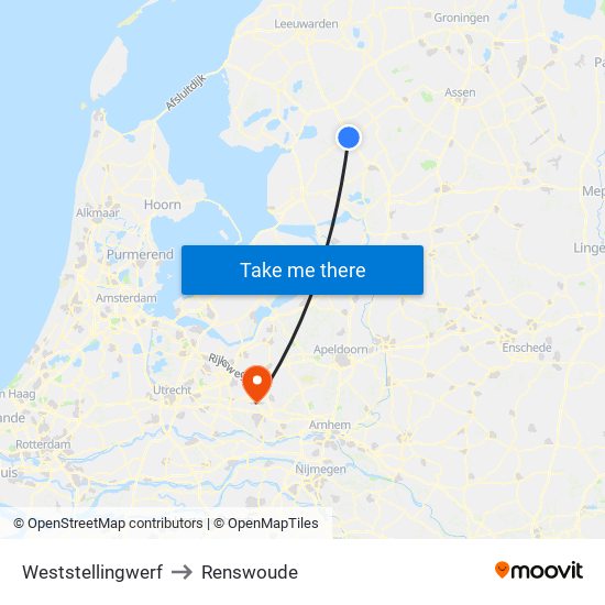 Weststellingwerf to Renswoude map