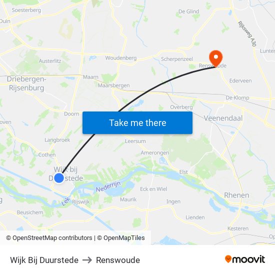 Wijk Bij Duurstede to Renswoude map