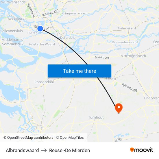 Albrandswaard to Reusel-De Mierden map