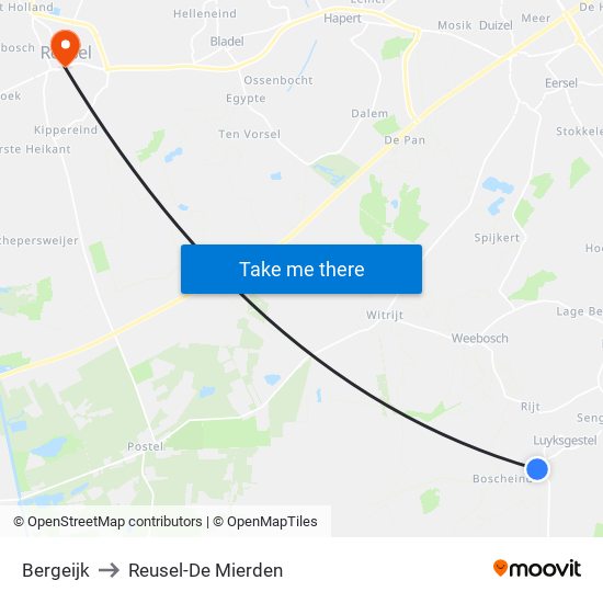 Bergeijk to Reusel-De Mierden map