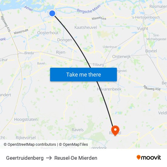 Geertruidenberg to Reusel-De Mierden map