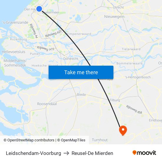 Leidschendam-Voorburg to Reusel-De Mierden map