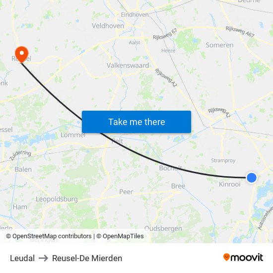 Leudal to Reusel-De Mierden map