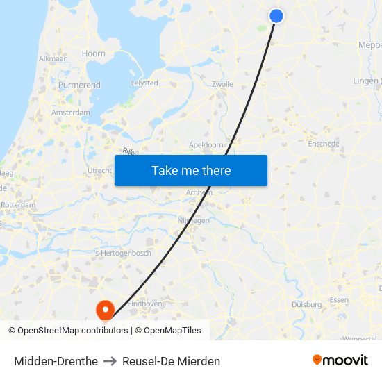 Midden-Drenthe to Reusel-De Mierden map