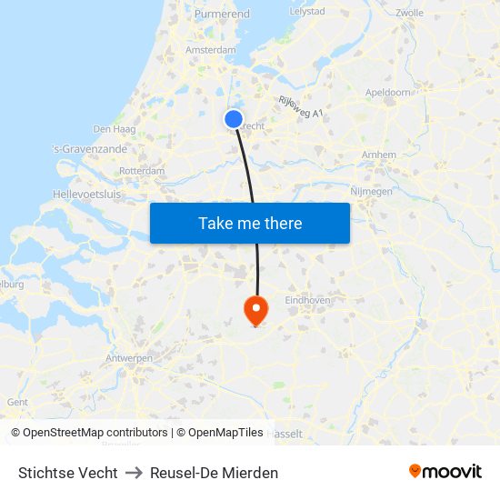 Stichtse Vecht to Reusel-De Mierden map