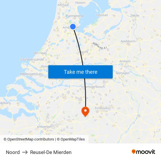 Noord to Reusel-De Mierden map