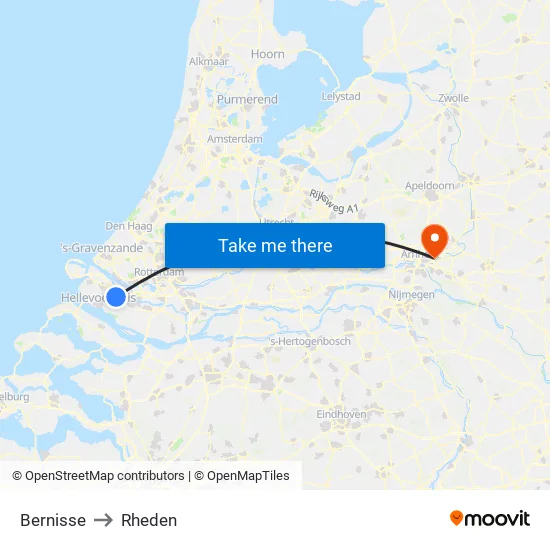Bernisse to Rheden map