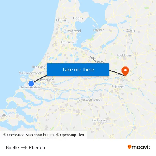 Brielle to Rheden map