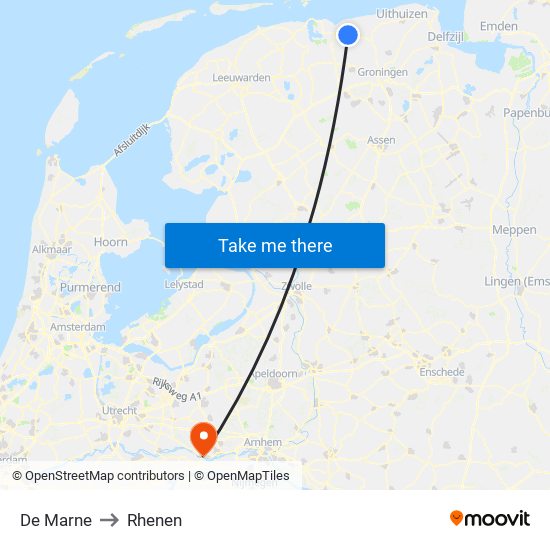 De Marne to Rhenen map
