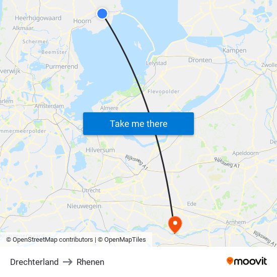 Drechterland to Rhenen map