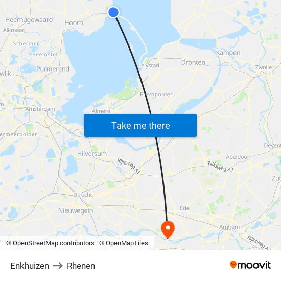 Enkhuizen to Rhenen map