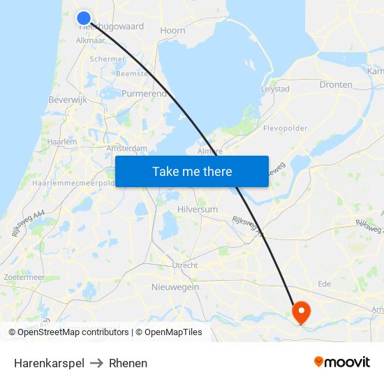 Harenkarspel to Rhenen map