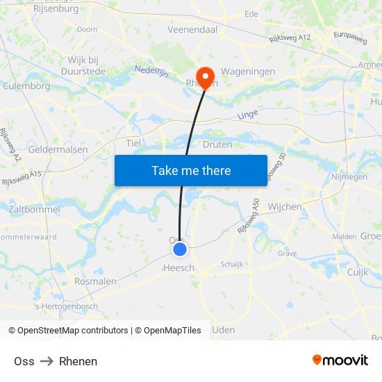 Oss to Rhenen map
