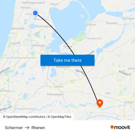 Schermer to Rhenen map