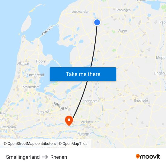 Smallingerland to Rhenen map