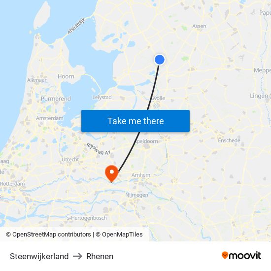 Steenwijkerland to Rhenen map