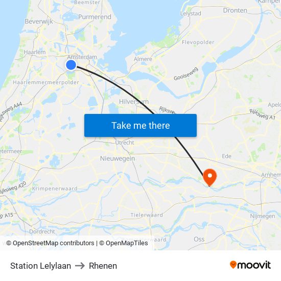 Station Lelylaan to Rhenen map