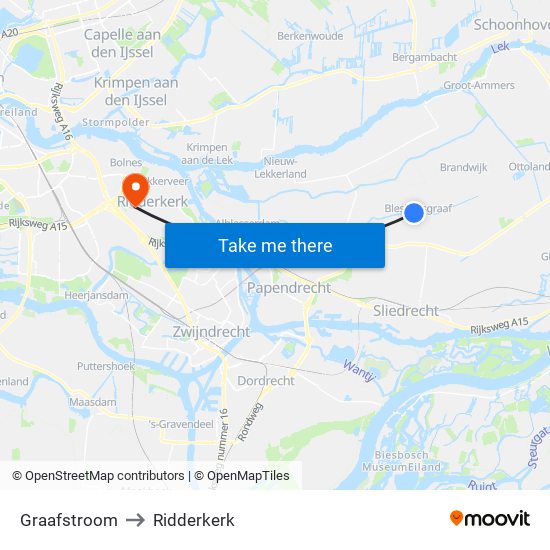 Graafstroom to Ridderkerk map