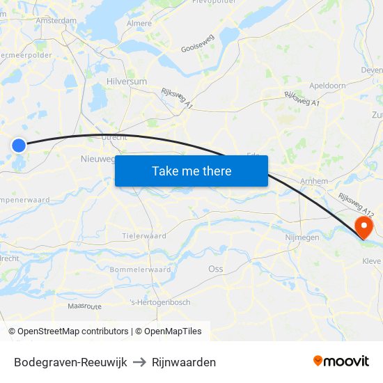 Bodegraven-Reeuwijk to Rijnwaarden map