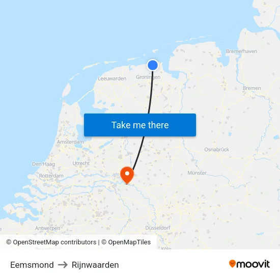 Eemsmond to Rijnwaarden map