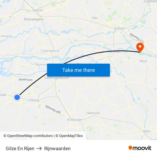Gilze En Rijen to Rijnwaarden map
