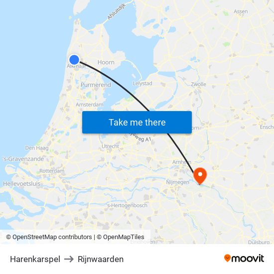 Harenkarspel to Rijnwaarden map