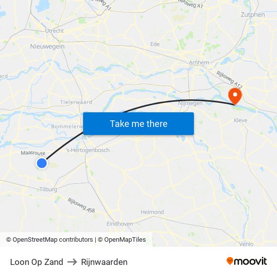 Loon Op Zand to Rijnwaarden map