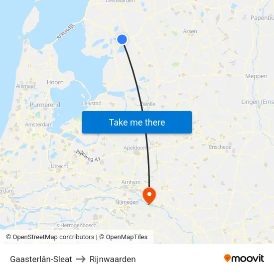 Gaasterlân-Sleat to Rijnwaarden map
