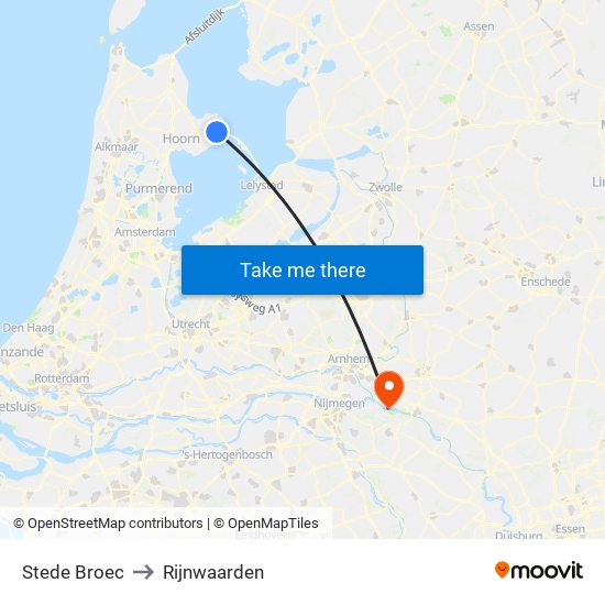 Stede Broec to Rijnwaarden map