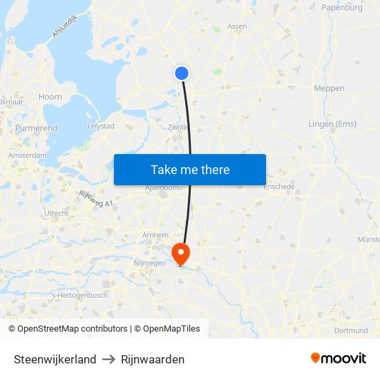 Steenwijkerland to Rijnwaarden map