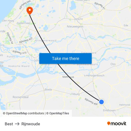 Best to Rijnwoude map