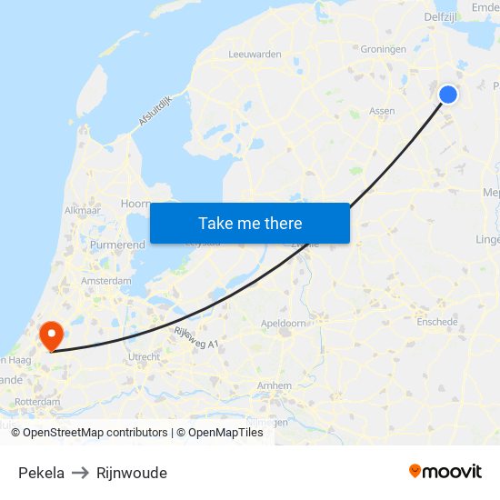 Pekela to Rijnwoude map