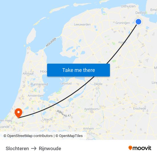 Slochteren to Rijnwoude map