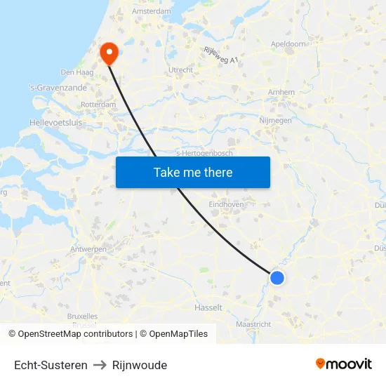Echt-Susteren to Rijnwoude map