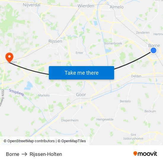 Borne to Rijssen-Holten map