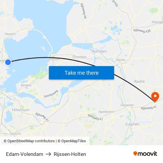 Edam-Volendam to Rijssen-Holten map