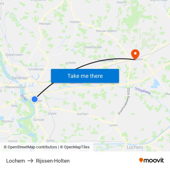 Lochem to Rijssen-Holten map