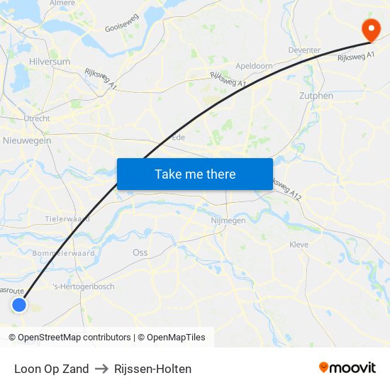 Loon Op Zand to Rijssen-Holten map