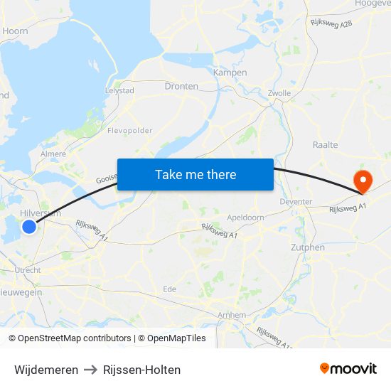 Wijdemeren to Rijssen-Holten map