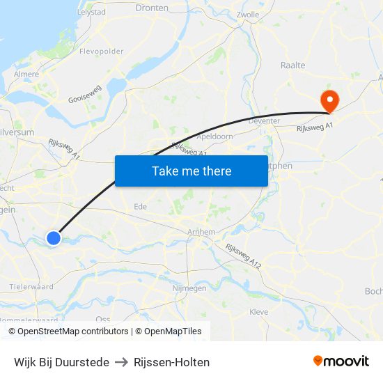 Wijk Bij Duurstede to Rijssen-Holten map