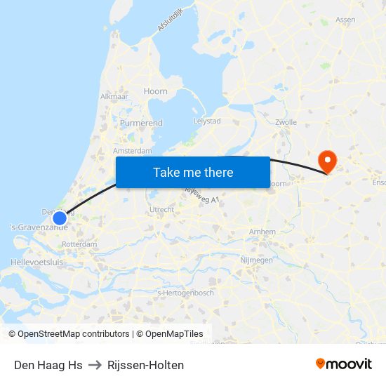 Den Haag Hs to Rijssen-Holten map