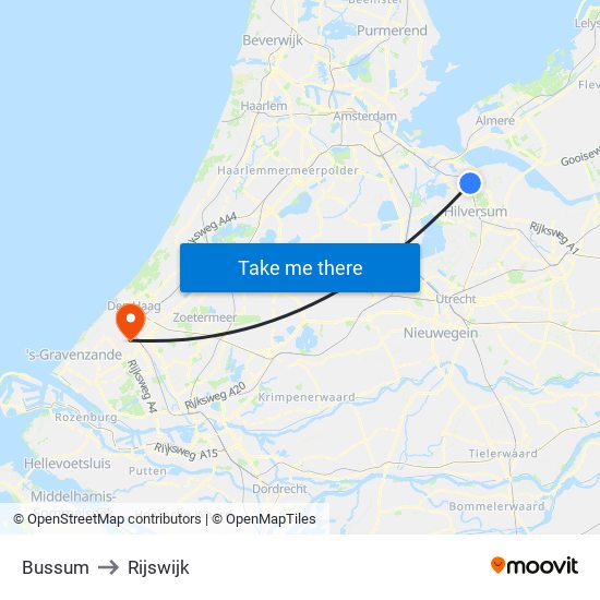 Bussum to Rijswijk map