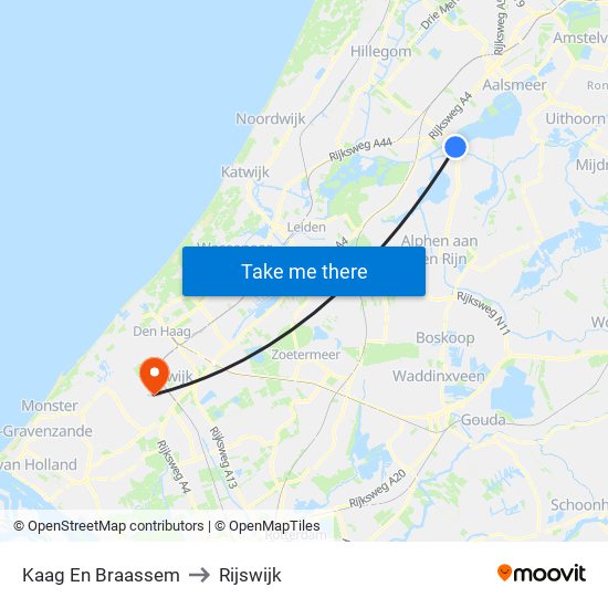 Kaag En Braassem to Rijswijk map