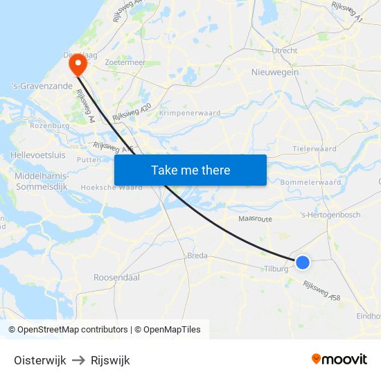 Oisterwijk to Rijswijk map