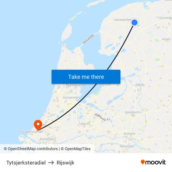 Tytsjerksteradiel to Rijswijk map