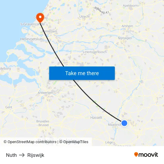 Nuth to Rijswijk map